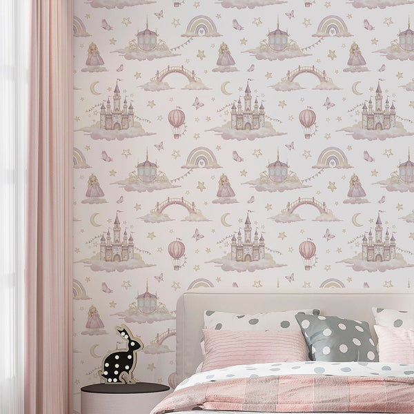 Airy Magic Kingdom Wallpaper A043 - CostaCover-Peel and stick Removable Wallpaper-accent wallpaper-adhesive wallpaper-baby bedroom