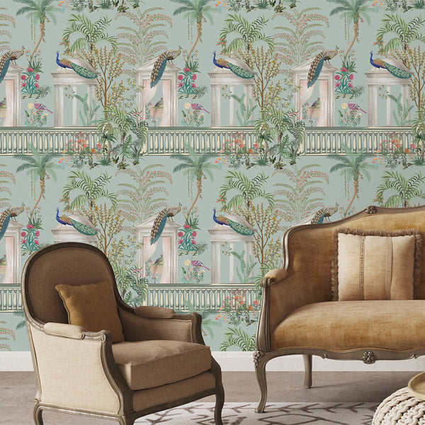 Peacock Garden Chinoiserie Wallpaper A141