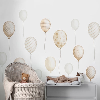 Beige Flying Balloons Wall Mural SM081