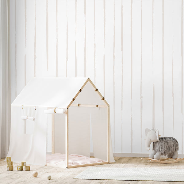 Neutral Beige Vertical Stripe Wall Mural AM197