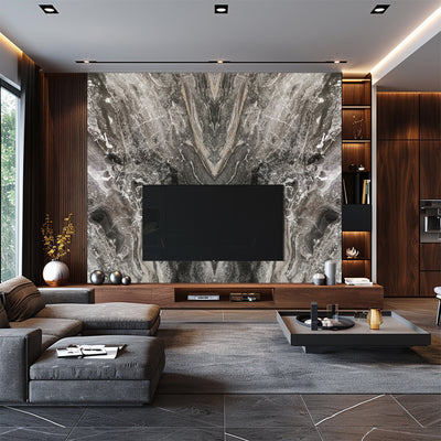 Bookmatched Marble Wall Mural CCM199