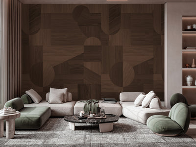 Dark Walnut Wood Texture Wall Mural AM098