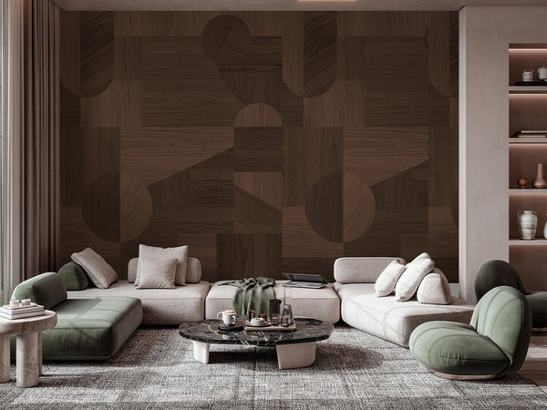 Dark Walnut Wood Texture Wall Mural AM098 - CostaCover - Peel and stick Removable Wallpaper - about walls - Abstract - abstract floral