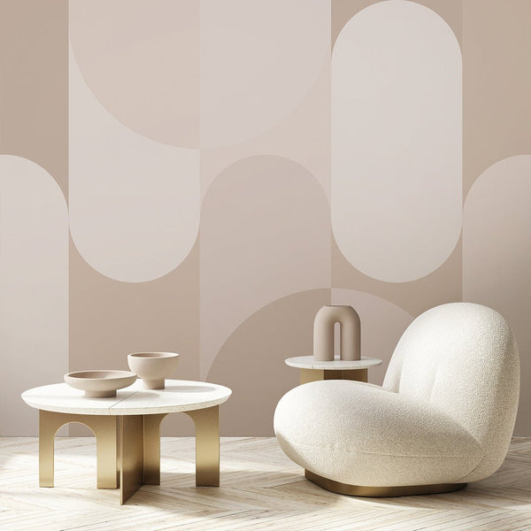 Abstract Beige Arches Wall Mural AM127 - CostaCover - Peel and stick Removable Wallpaper - Abstract - abstract mural - abstract paint