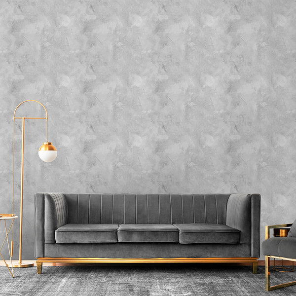 Gray Limewash Plaster Wallpaper A036 - CostaCover-Peel and stick Removable Wallpaper-Abstract-abstract mural-Abstract Plaster