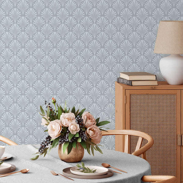 Dusty Blue Botanical Leaves L022