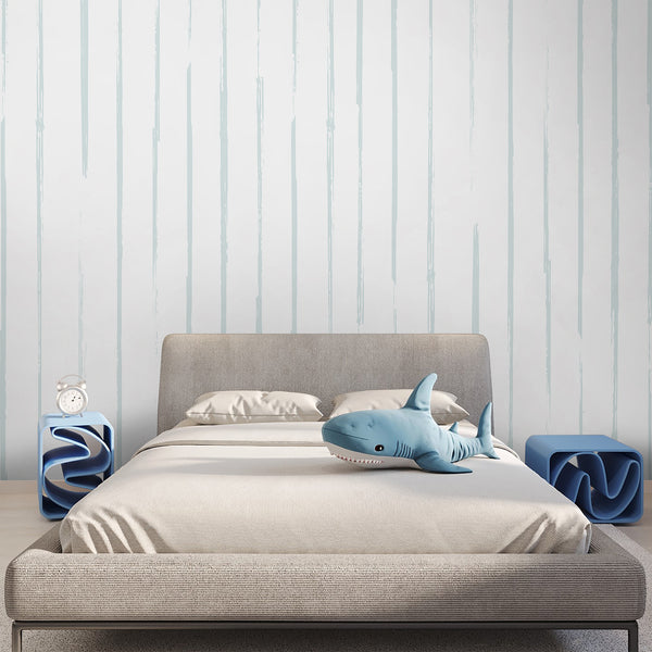 Pale Blue Green Vertical Stripe Wall Mural AM196