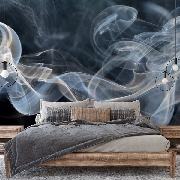 Black Gray Smoke Wall Mural CCM028 - CostaCover - Peel and stick Removable Wallpaper - 3d wall murals - 3d wall painting - Abstract