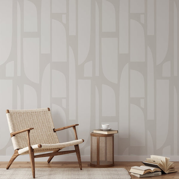 Neutral Geometric Shapes Wall Mural CCM159 - CostaCover - Peel and stick Removable Wallpaper - Abstract - abstract mural - abstract wall art