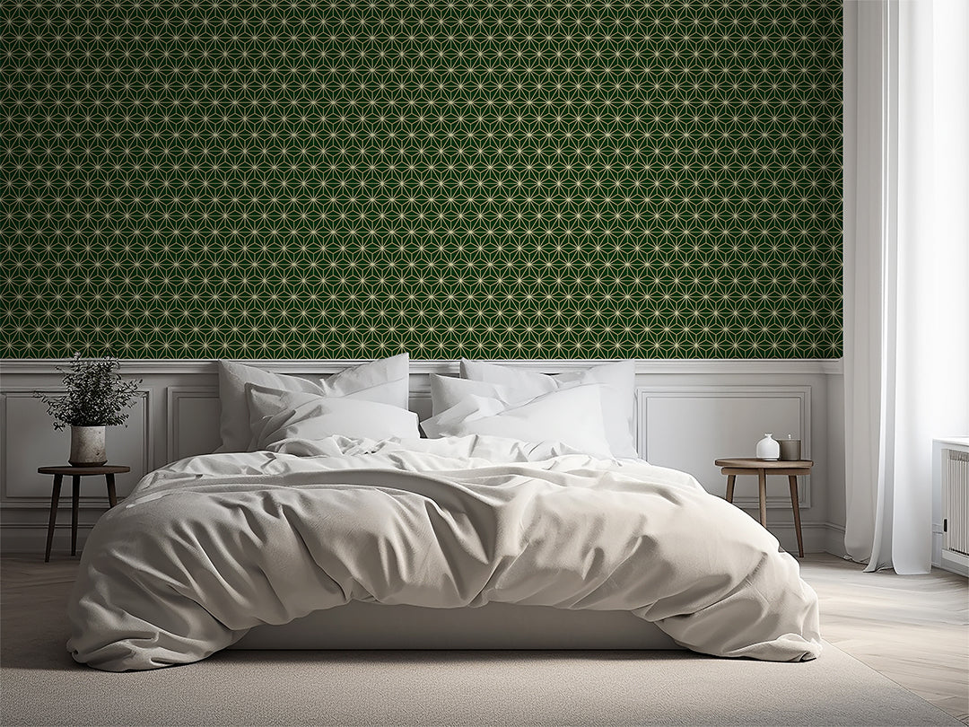 Green Beige Prism Wallpaper CC303