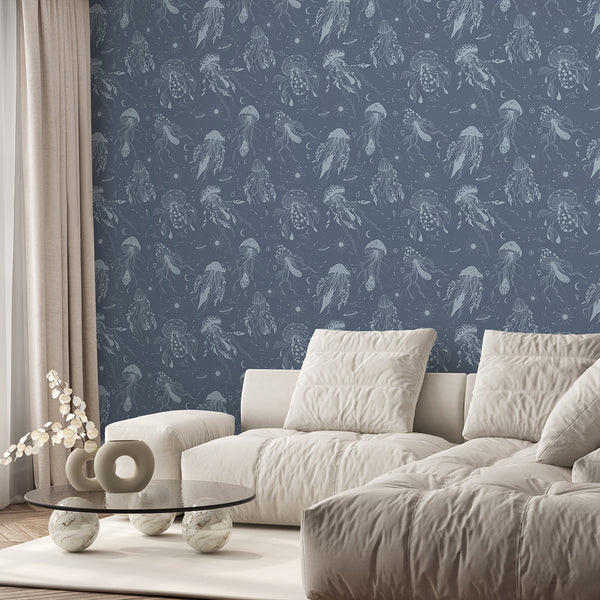 Blue Celestial Jellyfish Wallpaper A118