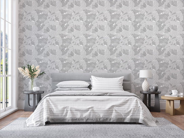 Gray Acanthus by Morris Wallpaper W123 - CostaCover - Peel and stick Removable Wallpaper - abstract wallpaper - accent wallpaper - adhesive wallpaper