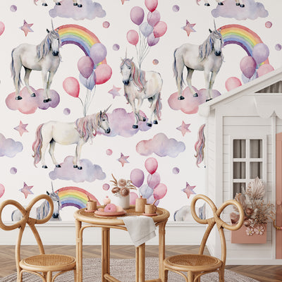 Unicorns & Balloons Wallpaper W073