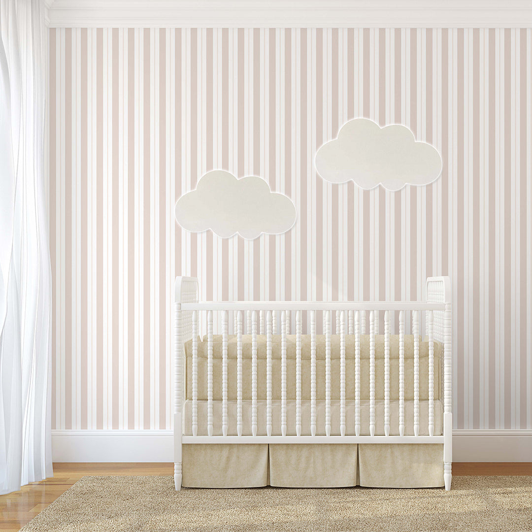 Pastel Peach Stripe Wallpaper S011