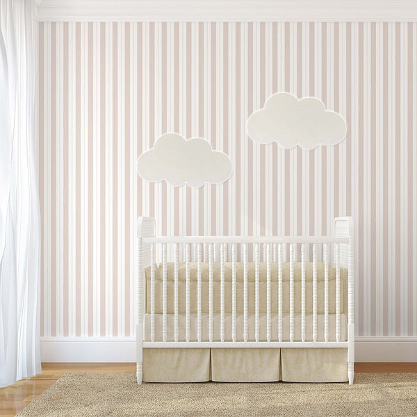 Pastel Peach Stripe Wallpaper S011 - CostaCover - Peel and stick Removable Wallpaper - abstract wallpaper - accent wallpaper - adhesive wallpaper