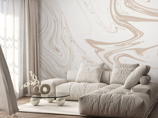White Beige Marble Wall Mural AM056 - CostaCover - Peel and stick Removable Wallpaper - about walls - Abstract - abstract lines