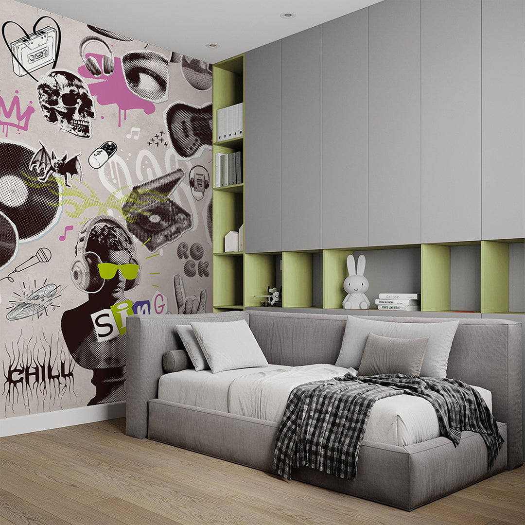 Rock Music Collage Wall Mural SM106