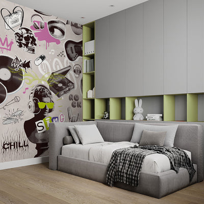 Rock Music Collage Wall Mural SM106