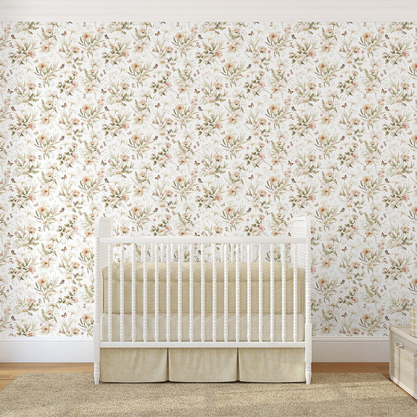 Elegant Flowers Bouquet Wallpaper S071 - CostaCover - Peel and stick Removable Wallpaper - abstract wallpaper - accent wallpaper - adhesive wallpaper