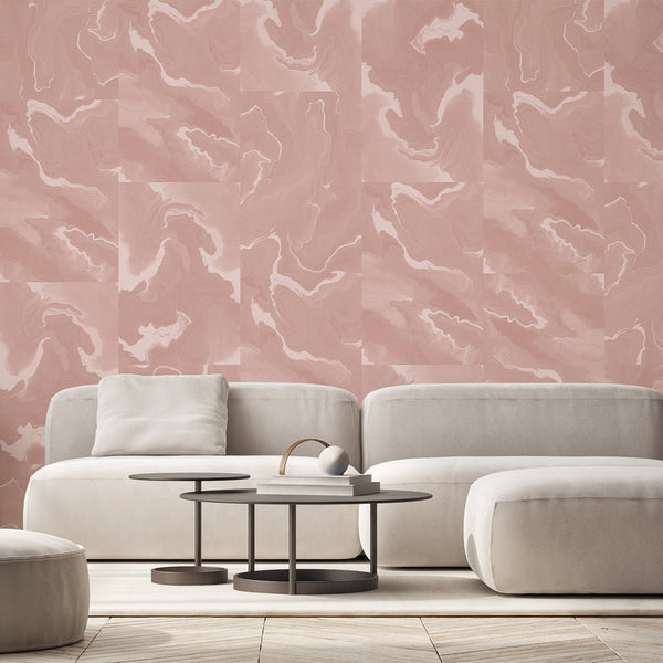 Pink Marble Squares Wall Mural AM032 - CostaCover - Peel and stick Removable Wallpaper - about walls - Abstract - abstract lines