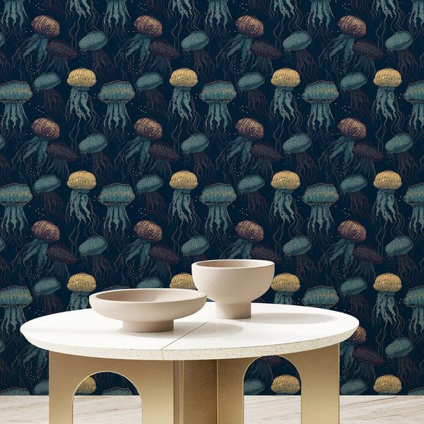 Vintage Jellyfish Wallpaper A109