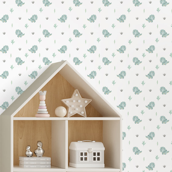 Green Dinosaur Nursery Wallpaper L143