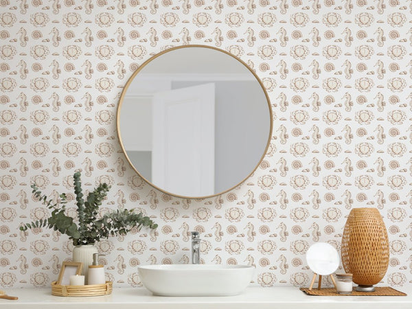 Neutral Sea World Wallpaper W068 - CostaCover - Peel and stick Removable Wallpaper - abstract wallpaper - accent wallpaper - adhesive wallpaper