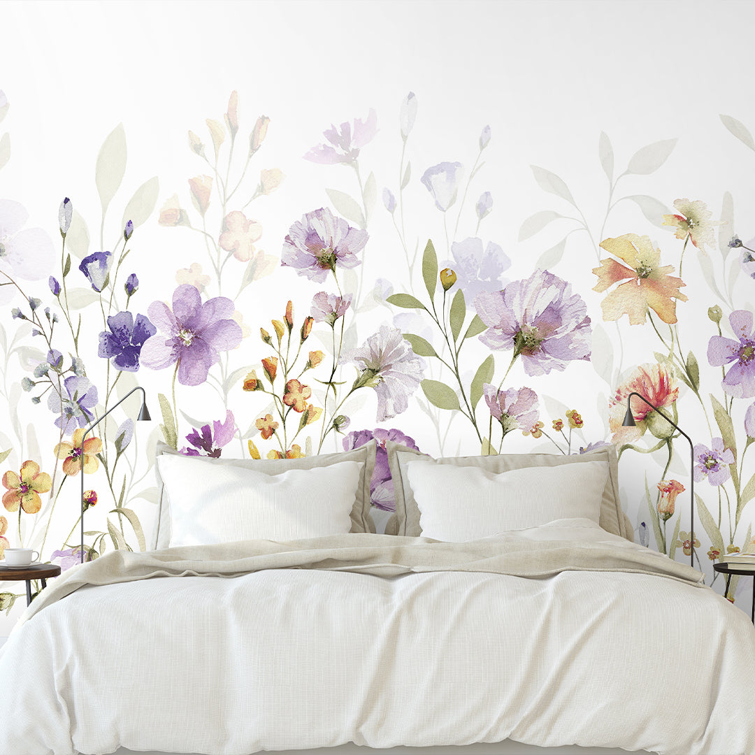 Purple Wildflower Wall Mural WM102