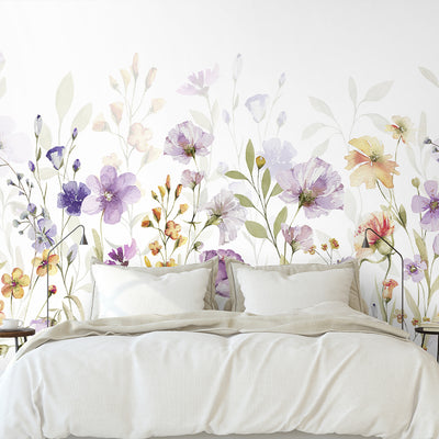 Purple Wildflower Wall Mural WM102