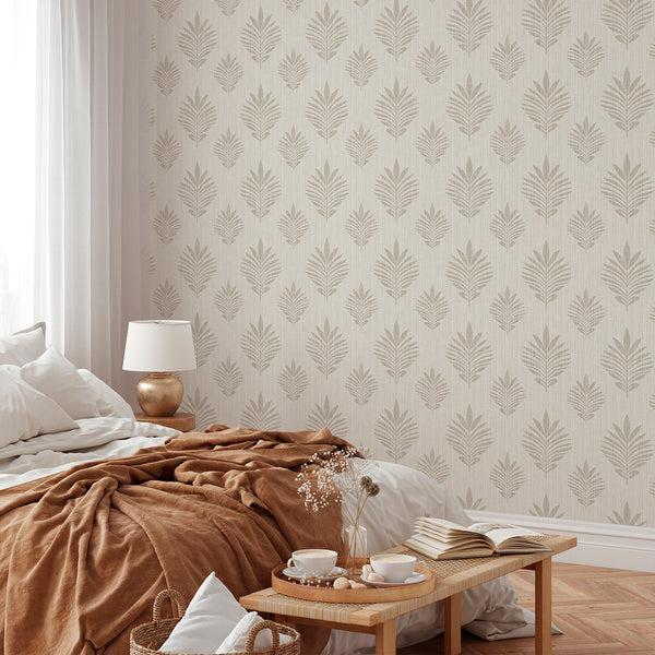 Neutral Leaf Wallpaper L027