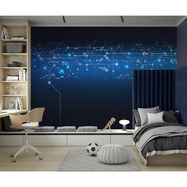 Digital Data Pattern Wall Mural WM099 - CostaCover - Peel and stick Removable Wallpaper - Abstract - abstract mural - abstract wall art