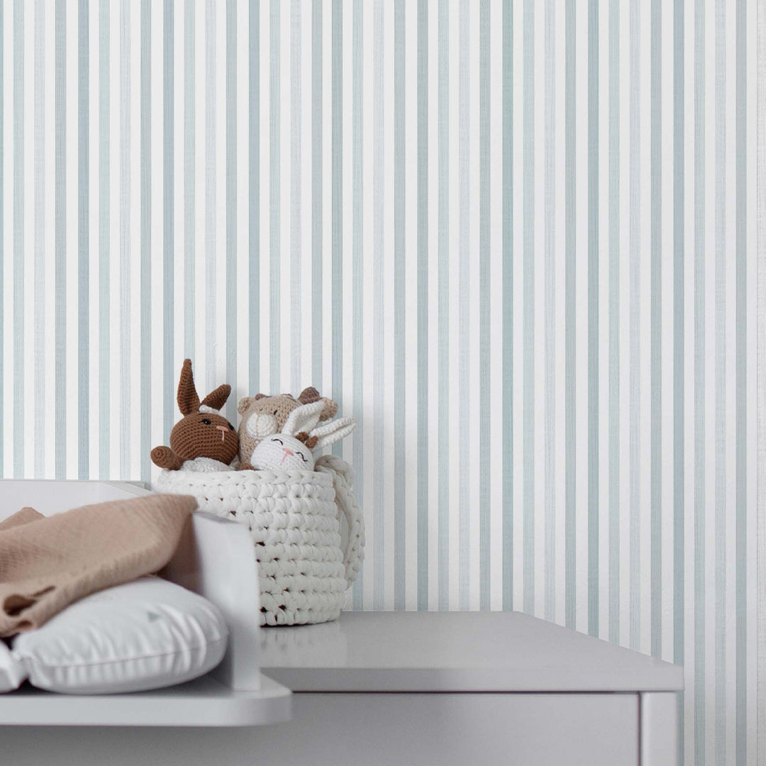 Pastel Blue Stripes Wallpaper S001