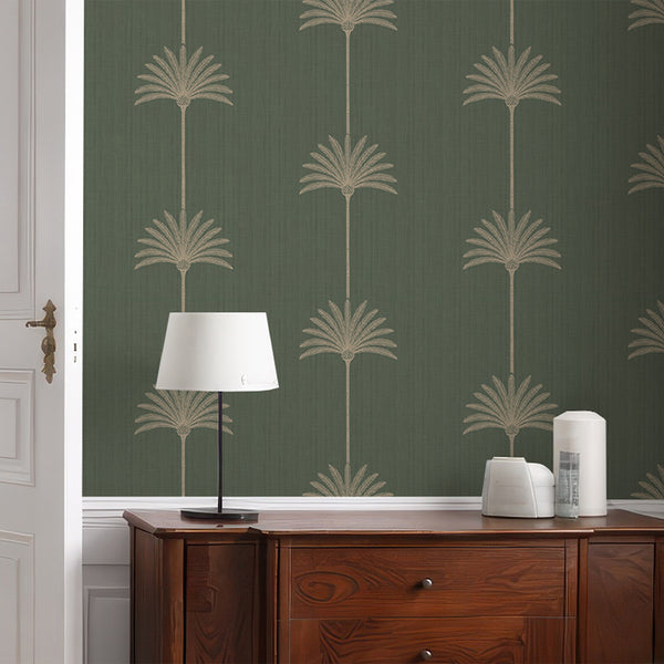 Emerald Green Palm Tree Wallpaper L007