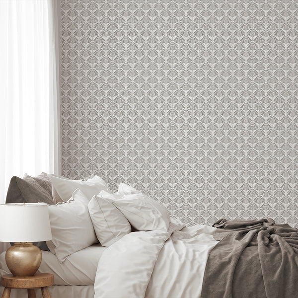 Gray Coastal Leaves Wallpaper L067