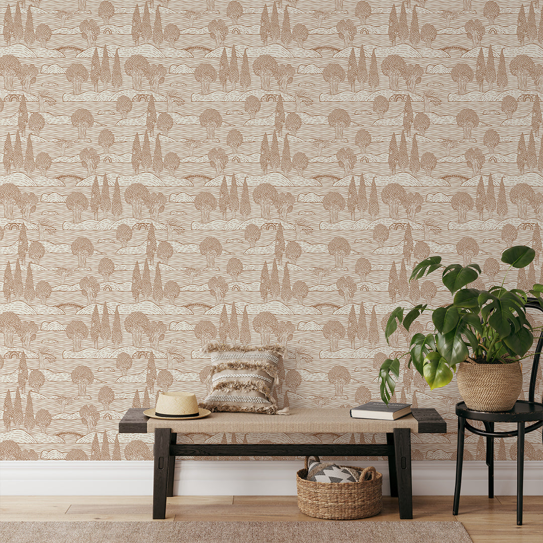 Beige Landscape Wallpaper CC351