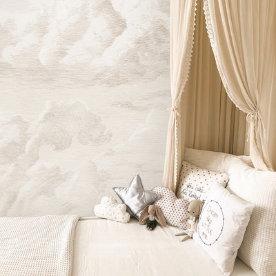 Beige Vintage Cloud Sky Wall Mural AM174