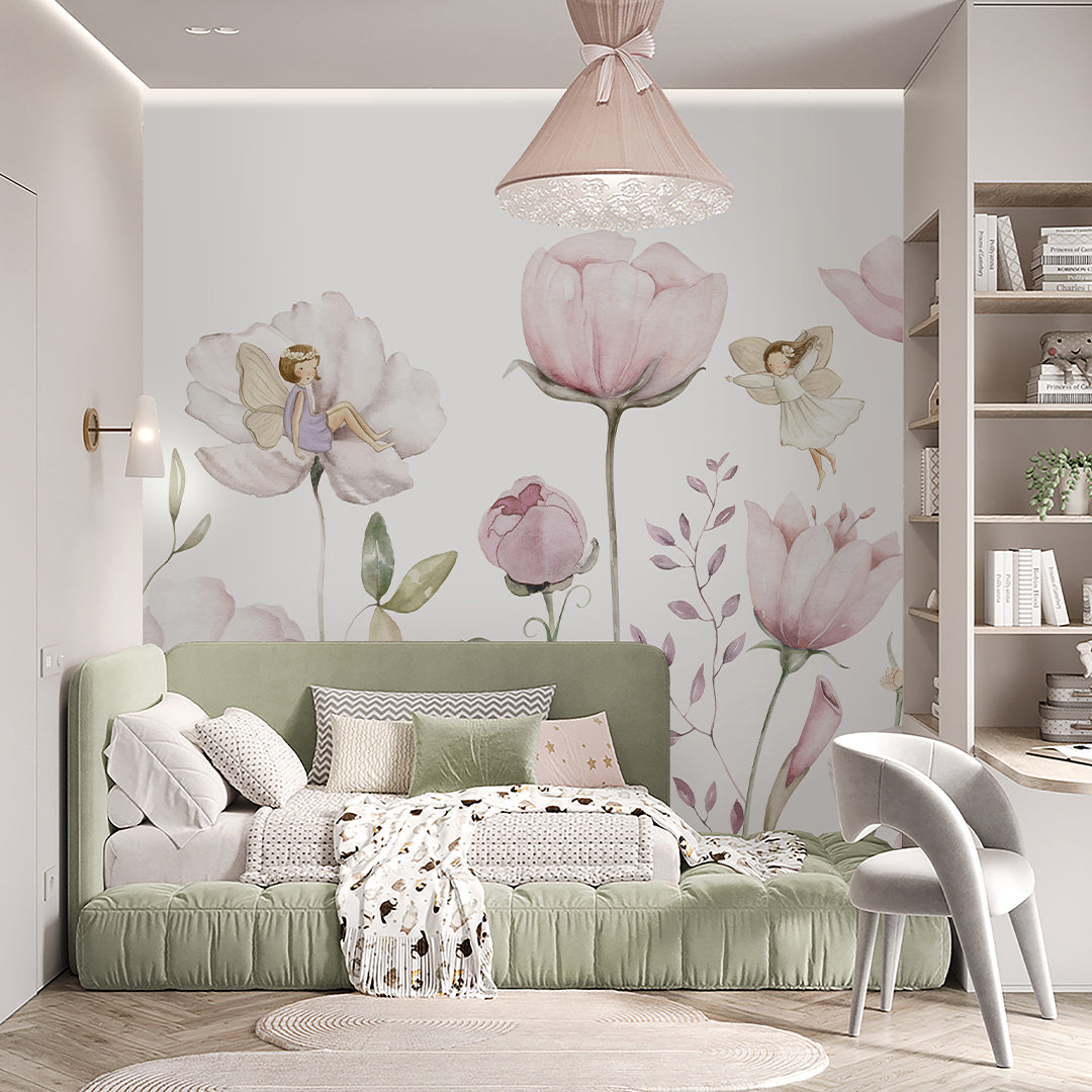 Pink Flower Fairy Wall Mural SM049