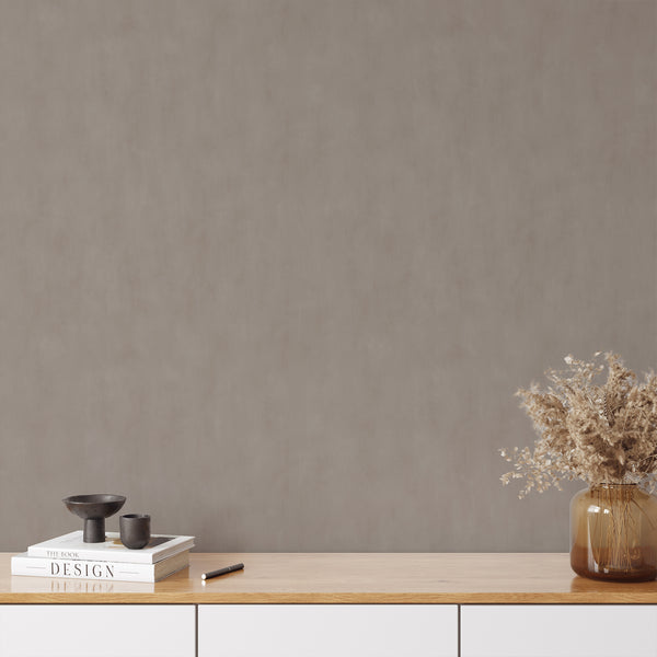 Taupe Plaster Look Wallpaper S155