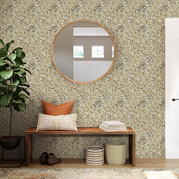 Green Willow Bough by Morris Wallpaper W090 - CostaCover - Peel and stick Removable Wallpaper - abstract wall art - abstract wallpaper - accent wallpaper