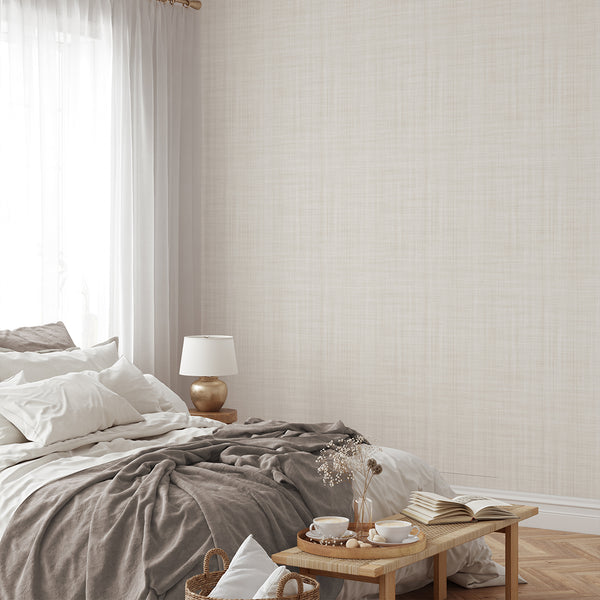 Beige Linen Texture Wallpaper L041