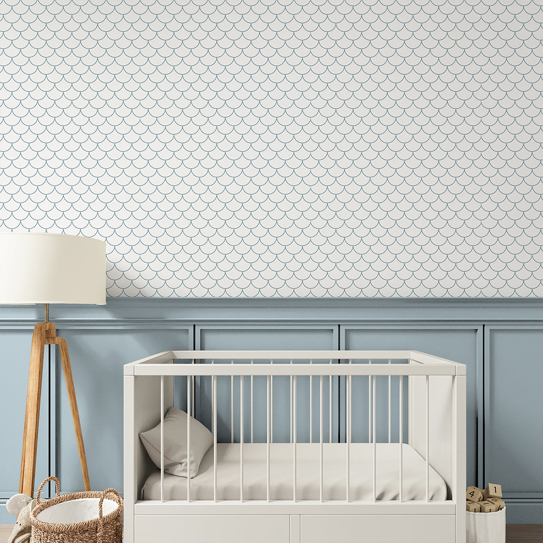 Blue Fish Scales Wallpaper S095