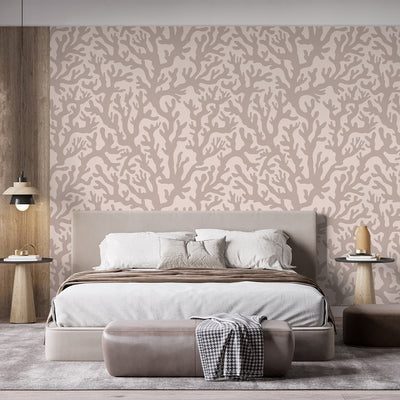 Beige Sea Corals Wallpaper S103