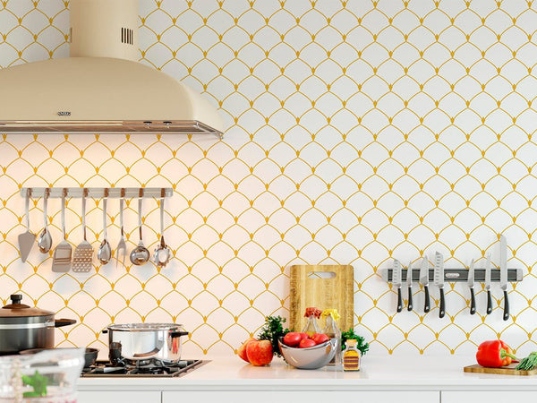 Gold Art Deco Scales Wallpaper CC129 - CostaCover - Peel and stick Removable Wallpaper - adhesive wallpaper - art deco - art deco style