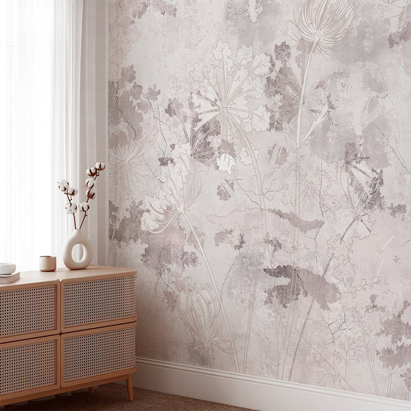Gray & Pink Concrete Wall Mural CCM139 - CostaCover - Peel and stick Removable Wallpaper - abstract wallpaper - accent wallpaper - adhesive wallpaper