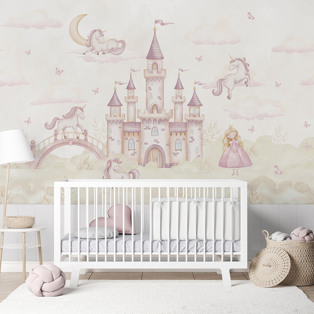 Pink Green Magical Kingdom Wall Mural AM131