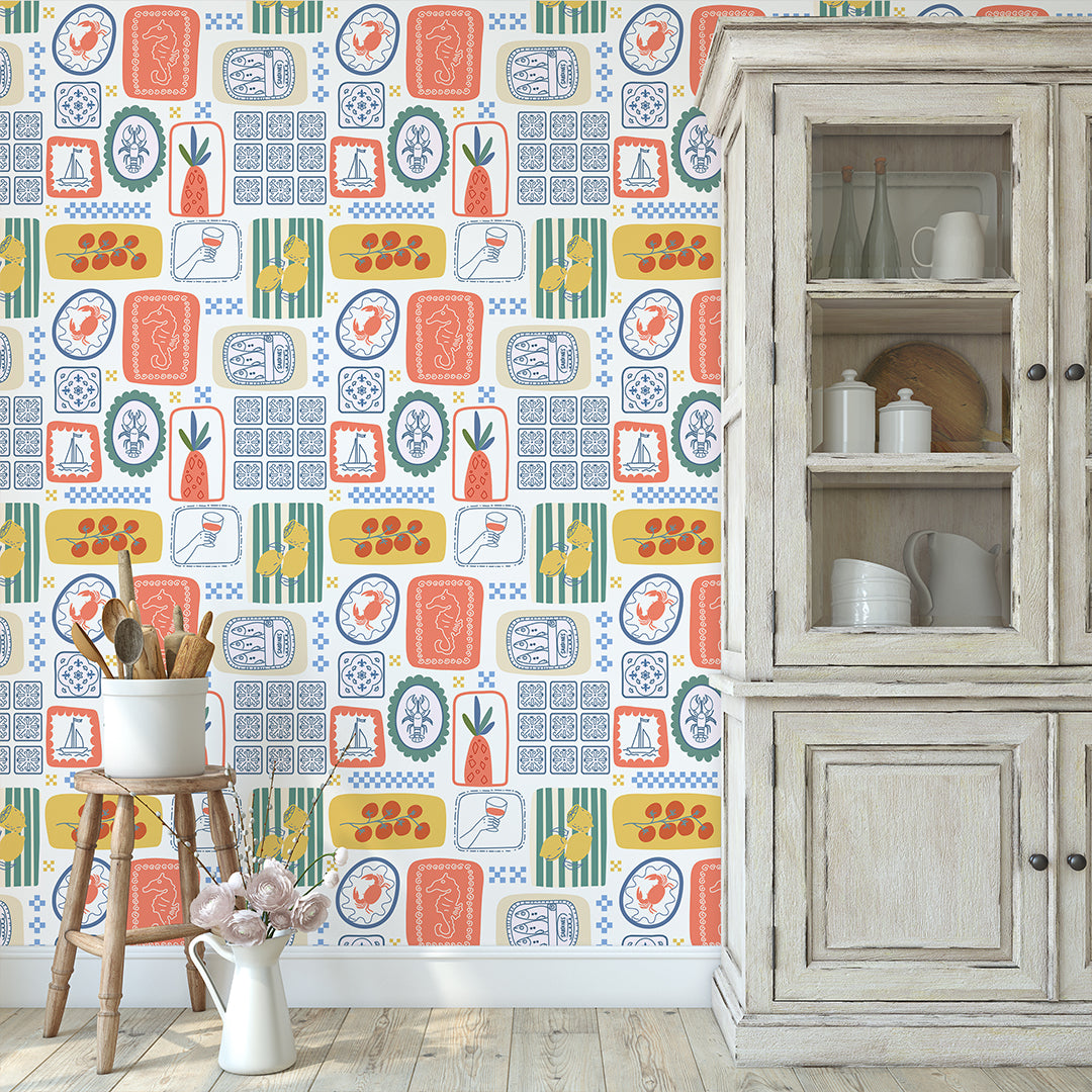 Mediterranean Kitchen Tile Wallpaper CC359