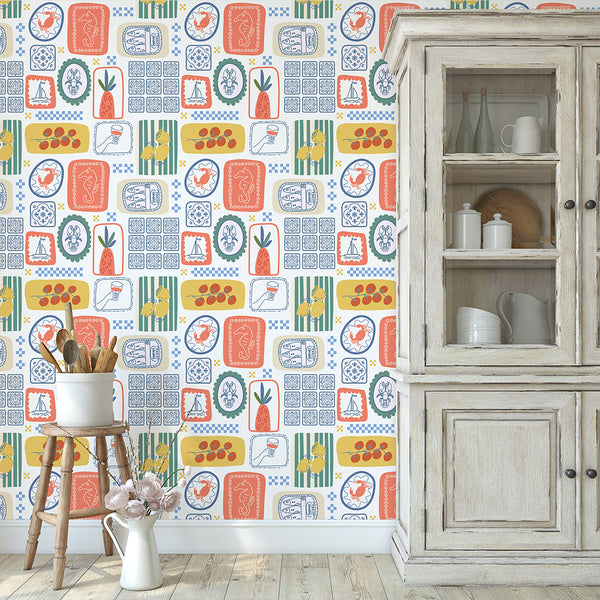 Mediterranean Kitchen Tile Wallpaper CC359