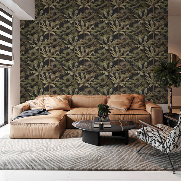 Dark Tropical Palm Wallpaper A140