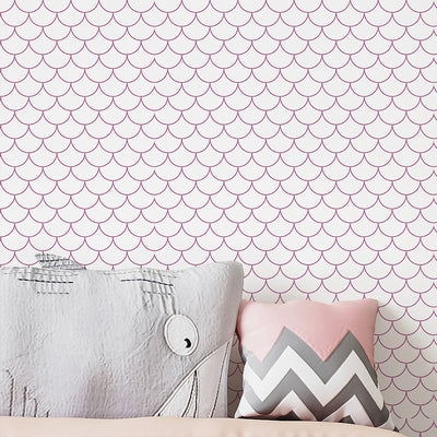 Lilac Pink Fish Scales Wallpaper S096