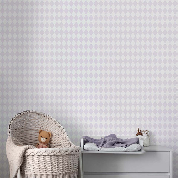 Pastel Purple Rhombus Wallpaper S026 - CostaCover - Peel and stick Removable Wallpaper - abstract wall art - abstract wallpaper - accent wallpaper